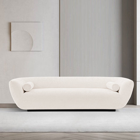 Manhattan Comfort Ulka Modern 96" Chenille Sofa in Cream