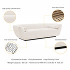 Manhattan Comfort Ulka Modern 96" Chenille Sofa in Cream