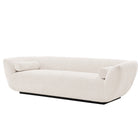 Manhattan Comfort Ulka Modern 96" Chenille Sofa in Cream