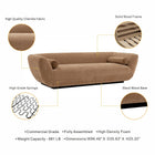 Manhattan Comfort Ulka Modern 96" Chenille Sofa in Light Brown