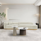 Manhattan Comfort Daria Modern 132" Chenille Sectional in Ivory