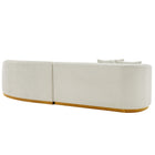 Manhattan Comfort Daria Modern 132" Chenille Sectional in Ivory