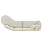 Manhattan Comfort Daria Modern 132" Chenille Sectional in Ivory