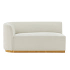 Manhattan Comfort Daria Modern 132" Chenille Sectional in Ivory