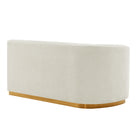 Manhattan Comfort Daria Modern 132" Chenille Sectional in Ivory