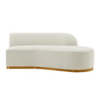 Manhattan Comfort Daria Modern 132" Chenille Sectional in Ivory