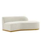 Manhattan Comfort Daria Modern 132" Chenille Sectional in Ivory