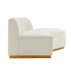 Manhattan Comfort Daria Modern 132" Chenille Sectional in Ivory