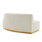 Manhattan Comfort Daria Modern 132" Chenille Sectional in Ivory