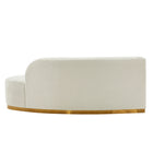 Manhattan Comfort Daria Modern 132" Chenille Sectional in Ivory
