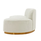Manhattan Comfort Daria Modern 132" Chenille Sectional in Ivory