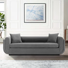 Manhattan Comfort Edmonda Modern 91" Velvet Sofa in Dark Gray