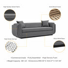Manhattan Comfort Edmonda Modern 91" Velvet Sofa in Dark Gray
