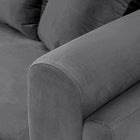 Manhattan Comfort Edmonda Modern 91" Velvet Sofa in Dark Gray