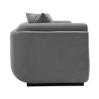 Manhattan Comfort Edmonda Modern 91" Velvet Sofa in Dark Gray