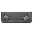 Manhattan Comfort Edmonda Modern 91" Velvet Sofa in Dark Gray