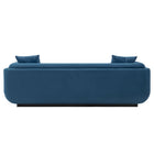 Manhattan Comfort Edmonda Modern 91" Velvet Sofa in Sapphire Blue