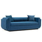 Manhattan Comfort Edmonda Modern 91" Velvet Sofa in Sapphire Blue