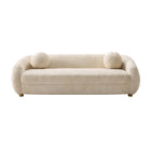 Manhattan Comfort Tribeca Mid-Century Modern 86" Chenille Sofa in Cream