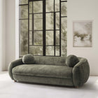 Manhattan Comfort Tribeca Mid-Century Modern 86" Chenille Sofa in Olive Green