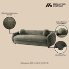 Manhattan Comfort Tribeca Mid-Century Modern 86" Chenille Sofa in Olive Green