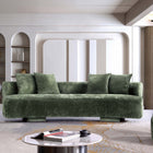 Manhattan Comfort Verandah Mid-Century Modern 112" Chenille Sofa in Olive Green