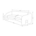 Manhattan Comfort Sylvia Modern Glam 104" Tweed Loveseat in Ivory