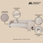 Manhattan Comfort Sylvia Modern Glam 104" Tweed Loveseat in Gold Dust