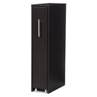 Baxton Studio Lindo Dark Brown Wood Bookcase with One Pulled-out Door Shelving Cabinet