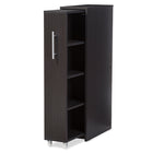 Baxton Studio Lindo Dark Brown Wood Bookcase with One Pulled-out Door Shelving Cabinet