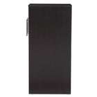 Baxton Studio Lindo Dark Brown Wood Bookcase with Two Pulled-out Doors Shelving Cabinet
