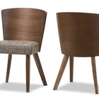 Baxton Studio Sparrow Brown and "Gravel" Wood Modern Dining Chair (Set of 2)