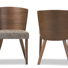 Baxton Studio Sparrow Brown and "Gravel" Wood Modern Dining Chair (Set of 2)