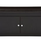 Baxton Studio Margaret Modern and Contemporary Dark Brown Wood 2-Door Shoe Cabinet with Faux Leather Seating Bench