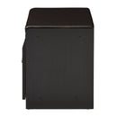 Baxton Studio Margaret Modern and Contemporary Dark Brown Wood 2-Door Shoe Cabinet with Faux Leather Seating Bench