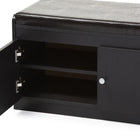Baxton Studio Margaret Modern and Contemporary Dark Brown Wood 2-Door Shoe Cabinet with Faux Leather Seating Bench