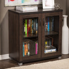 Baxton Studio Zentra Modern and Contemporary Dark Brown Sideboard Storage Cabinet with Glass Doors