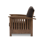 Baxton Studio Charlotte Modern Classic Mission Style Walnut Brown Wood and Dark Brown Faux Leather 1-Seater Lounge Chair