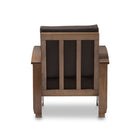 Baxton Studio Charlotte Modern Classic Mission Style Walnut Brown Wood and Dark Brown Faux Leather 1-Seater Lounge Chair
