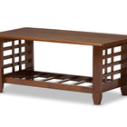 Baxton Studio Larissa Modern Classic Mission Style Cherry Finished Brown Wood Living Room Occasional Coffee Table