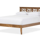 Baxton Studio Trina Contemporary Tree Branch Inspired Walnut Wood Queen Size Platform Bed