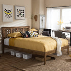 Baxton Studio Trina Contemporary Tree Branch Inspired Walnut Wood Queen Size Platform Bed