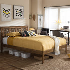 Baxton Studio Trina Contemporary Tree Branch Inspired Walnut Wood Queen Size Platform Bed 