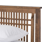 Baxton Studio Loafey Mid-Century Modern Solid Walnut Wood Window-Pane Style Queen Size Platform Bed