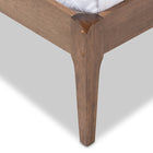 Baxton Studio Clifford Mid-Century Light Grey Fabric and Medium Brown Finish Wood King Size Platform Bed