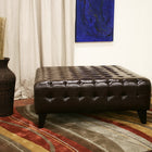 Baxton Studio Pemberly Dark Brown Bonded Leather Square Ottoman