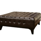 Baxton Studio Pemberly Dark Brown Bonded Leather Square Ottoman 