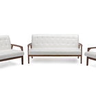 Baxton Studio Baxton Studio Mid-Century Masterpieces 3 Pieces Living Room Set - White