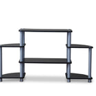 Baxton Studio Orbit Black and Silver 3-Tier TV Stand