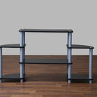 Baxton Studio Orbit Black and Silver 3-Tier TV Stand